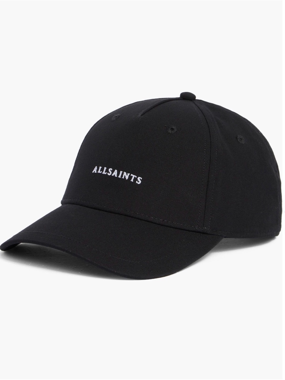 AllSaints Black Baseball Style Cap with Embossed Logo NWT Festival,Beachy New